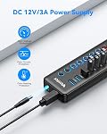 Powered USB 3.0 Hub, WENTER 11-Port USB Data Hub Splitter with Individual On/Off Switches and 12V/3A Power Adapter for MacBook,Mac Pro/Mini and More(7 USB3.0 Ports + 4 Charging Ports)