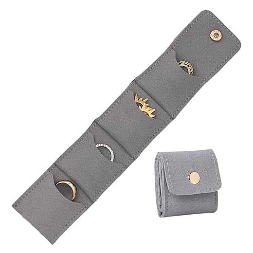 Foldable PU Leather Jewelry Pouch Binder