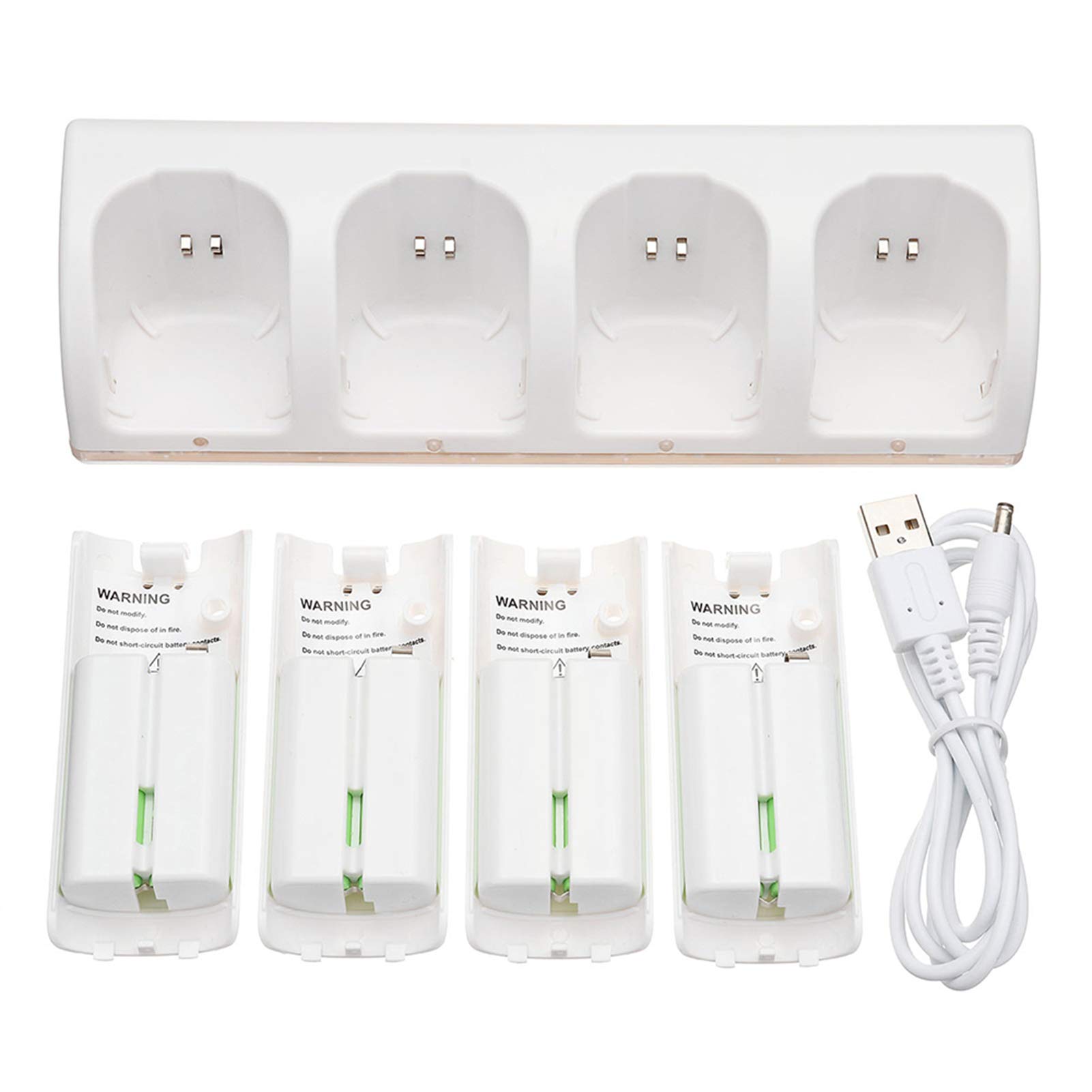 Station de charge, Chargeur Manette pour Télécommande Wii, 2800 mAh, Cellules Rechargeables et Station de Charge pour Wii U