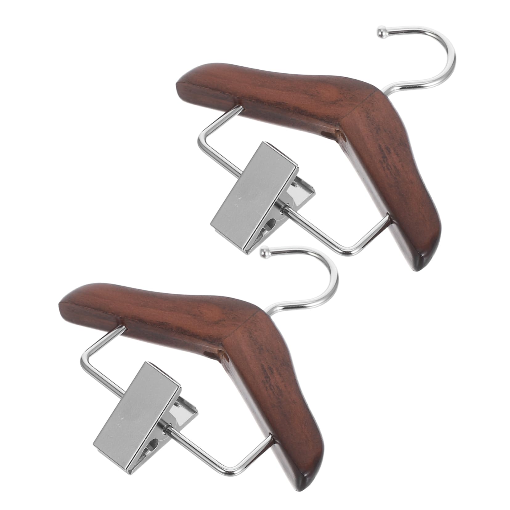 MAGICLULU 2pcs Wood Mini Hanger: Pet Small Dog Closet Non-Slip Space Saving Hanger Doll Clothes Closet Pet Accessory Cat Clothes Rack Storage Organizer