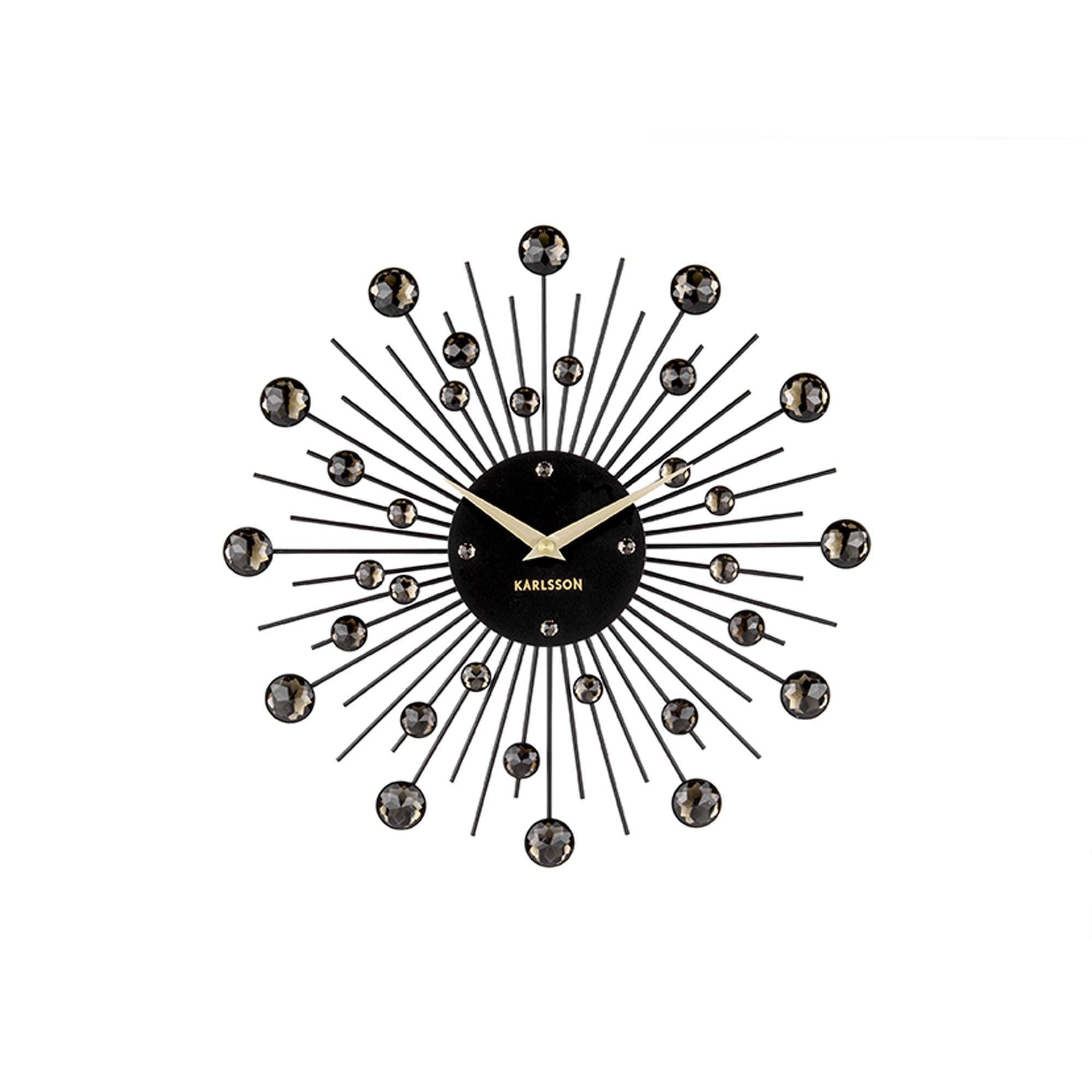 Karlsson 'Sunburst' Wall Clock, Black & Gold, 30cm