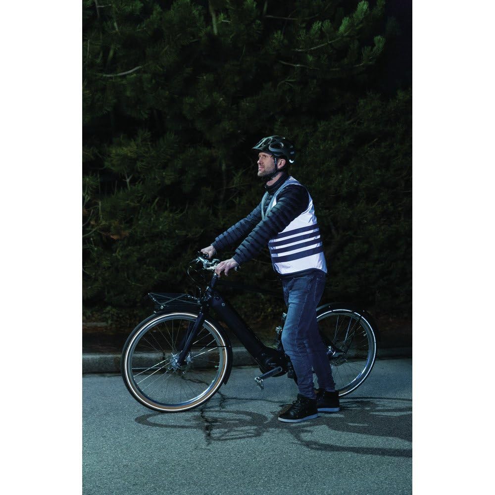 ABUS Gilet de Sécurité Lumino Urban Vest Réfléchissant pour Visibilité de Nuit Adulte avec Fermeture Éclair