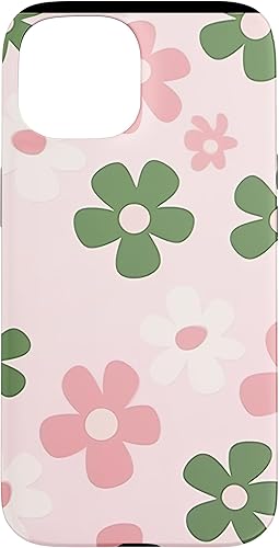 Miniatura 10 de Funda con diseño floral de margaritas verde salvia y rosa para iPhone 11