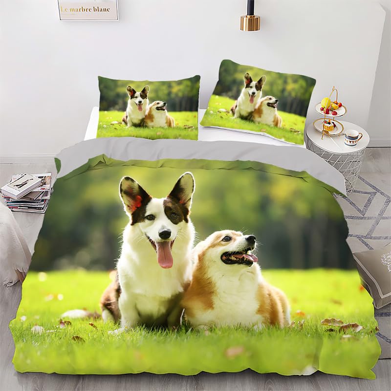 Parure de lit 140x200 animaux 3D vert foncé pour transformer l'ambiance d'une chambre