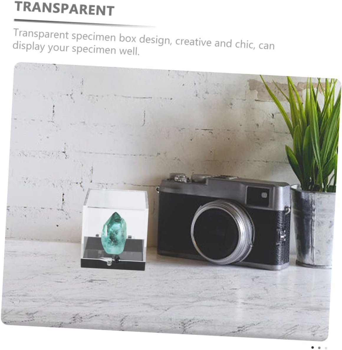 NOLITOY 60pcs Square Plastic Mineral Specimen Storage Cases Transparent Display Boxes for Rocks Crystals and Collectibles and Portable Design Base