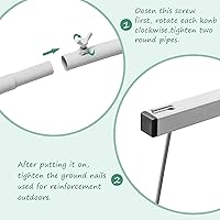 Vista 3 de Soporte redondo de arco de globos, de metal, para arco de boda, círculo de globos, soporte de telón de fondo con base de doble barra para jardín