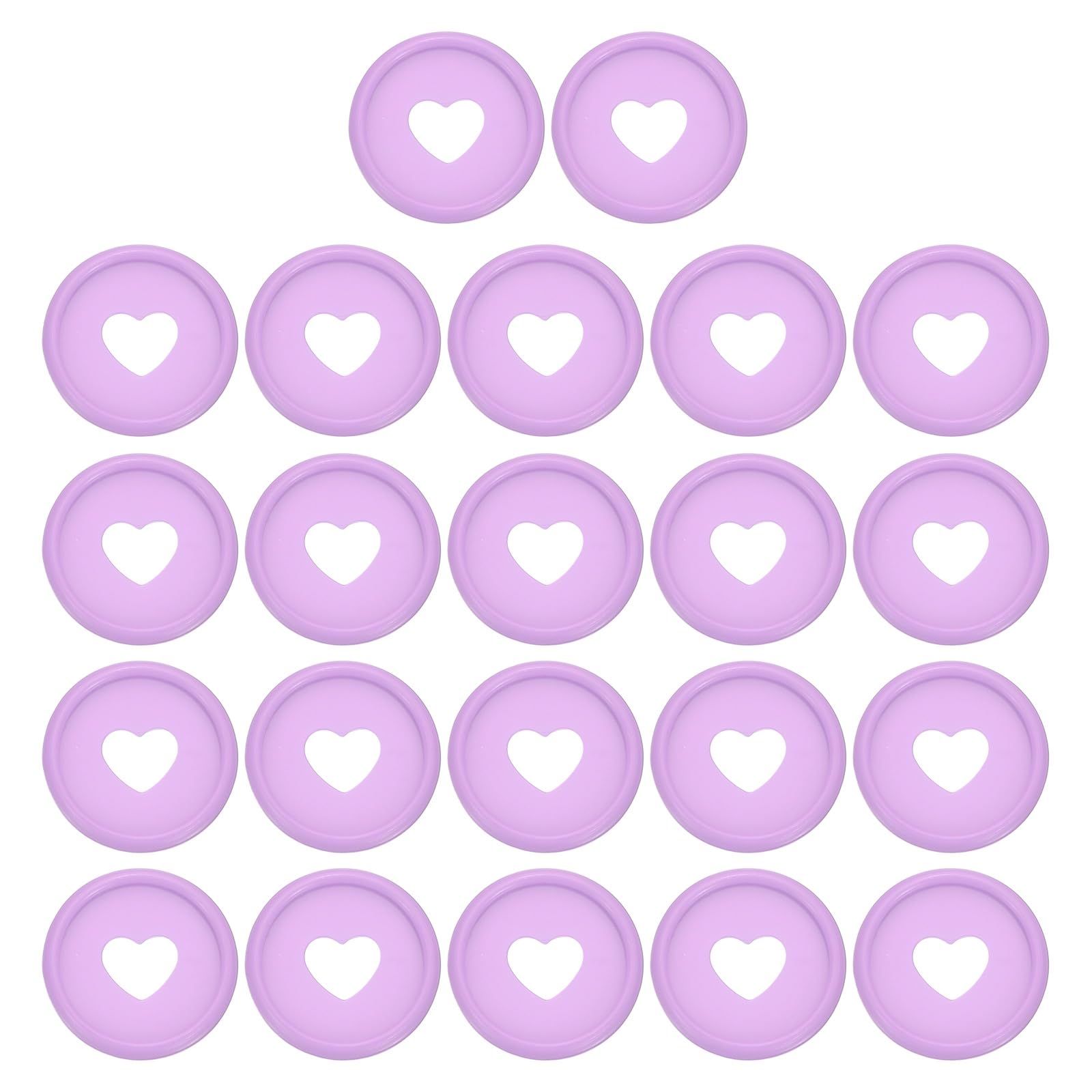 PATIKIL 24mm Plastic Book Binding Discs, 22 Pack Discbound Expansion Discs Heart Binder Rings for DIY Notebook Planner, Light Purple