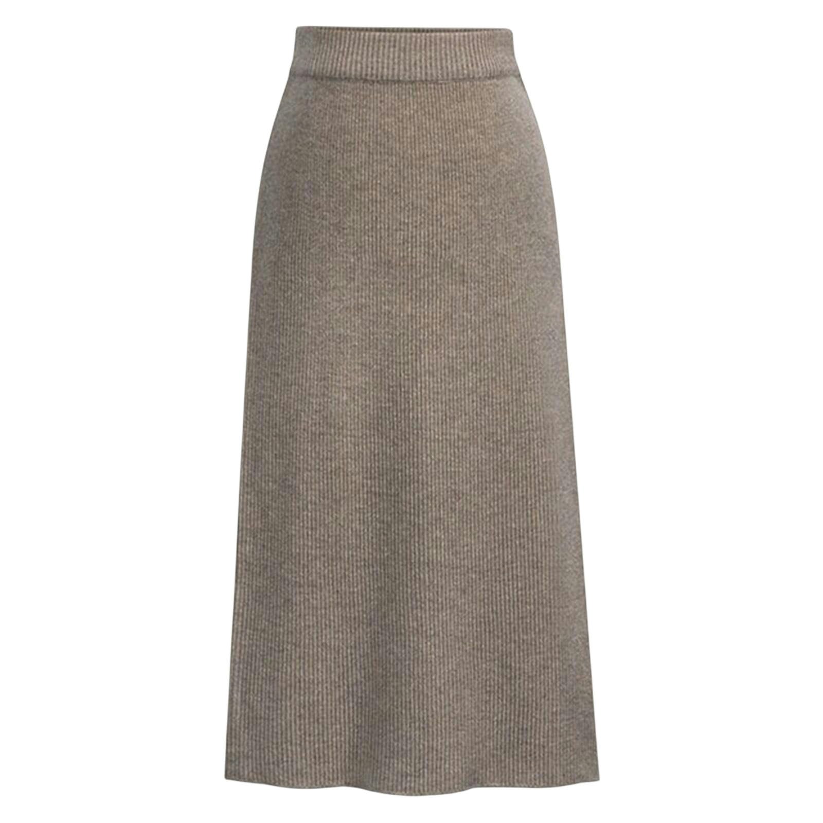 Spódnice damskie jesienno-zimowa dzianinowa spódnica ołówkowa kobiety spódnice z wysokim stanem damskie dzianinowa spódnica midi, czerwony (wine red), S