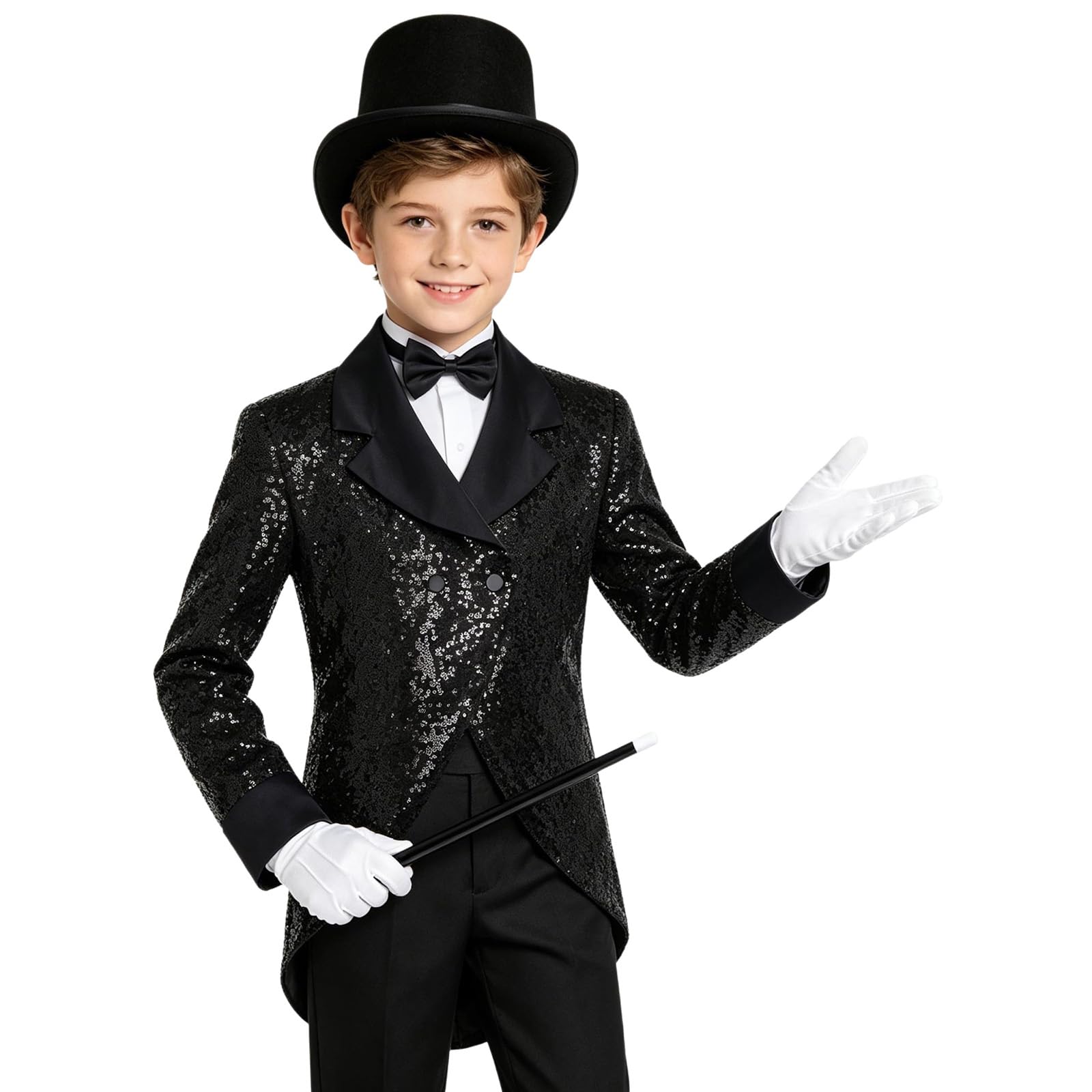 iEFiEL Kinder Festliche Kindermode Jungen Festlicher Mantel Klassisch Sakko Jacke Bling Bling Bekleidungsset Festanzug Kind Kinderkostüm