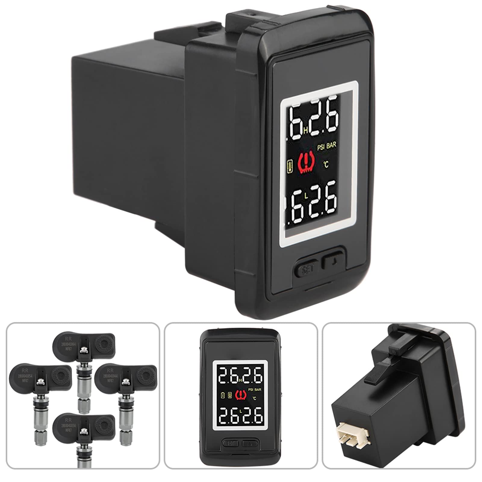 Tbest di Monitoraggio della Pressione dei Pneumatici TPMS Monitor della Pressione dei Pneumatici Sensore della dei Monitoraggio della dei