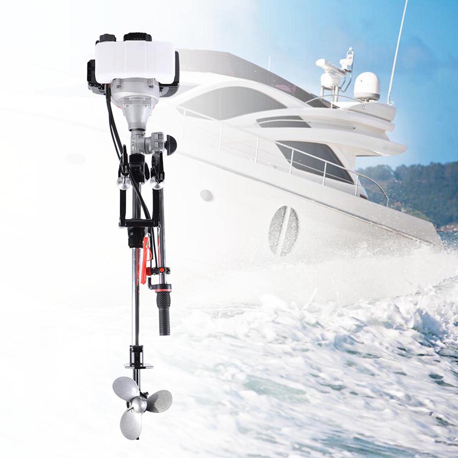 Buy SHIOUCY Outboard Boat Engine Motor 2.3HP 2Stroke,1.7KW Marine Boat