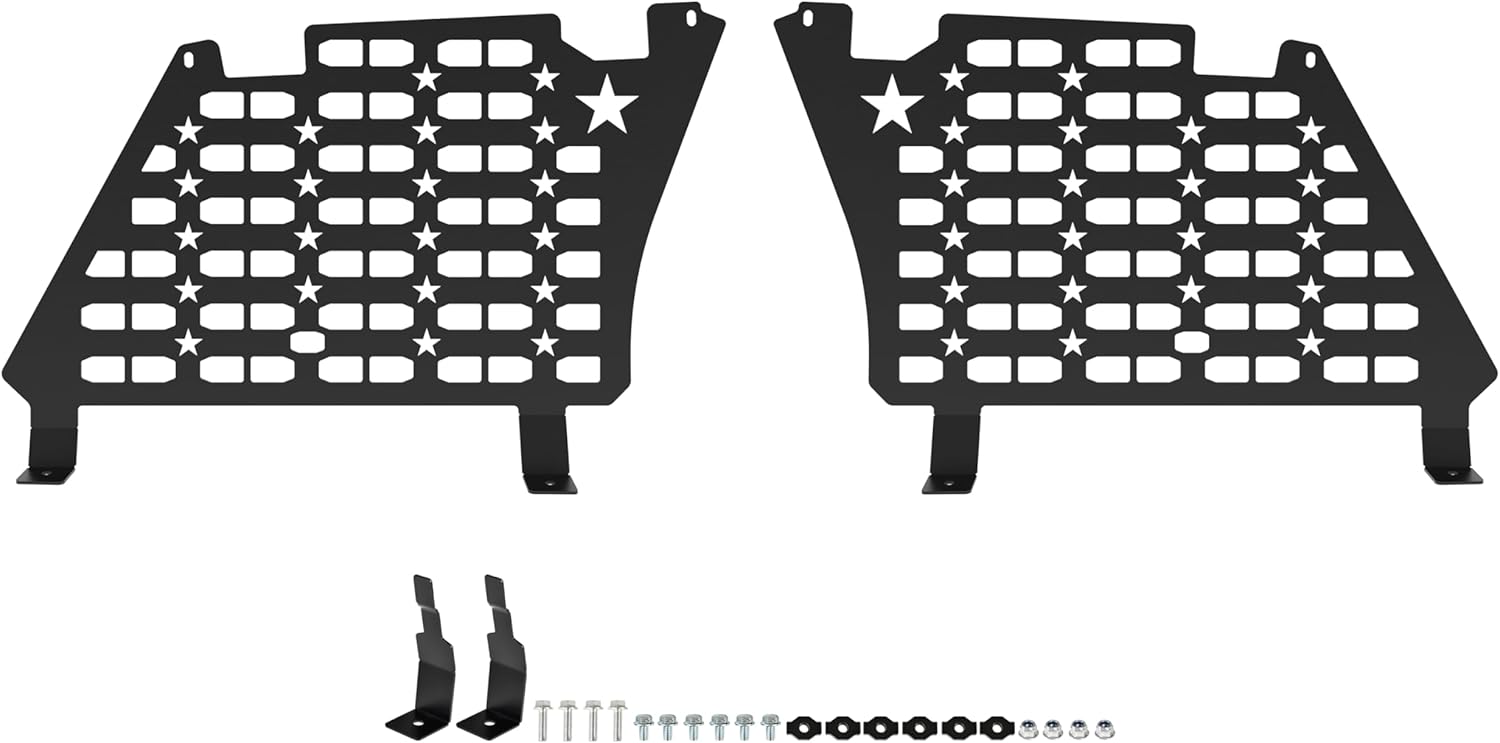Rear Window Molle Panel Kit for Polaris XPEDITION ADV 2024+, Aluminum Rear Windows Protector with Durable Powdercoat Finish for Polaris XPEDITION ADV/ADV 5 2024 2025 Accessories, 2PCS