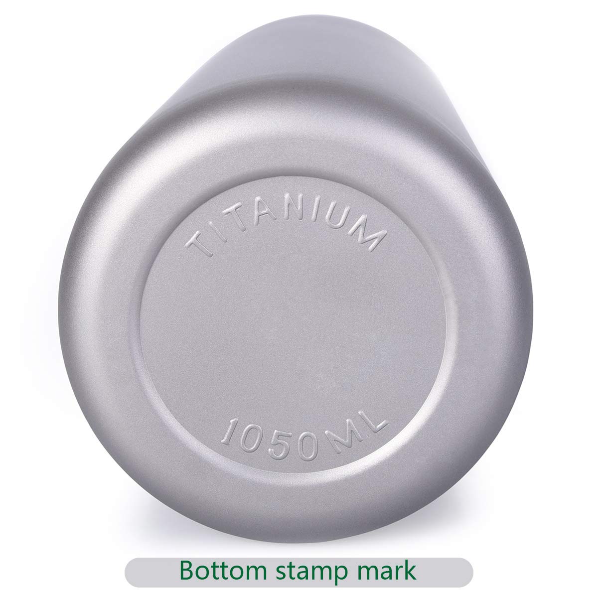 iBasingo Ti3006D Bottiglia in Titanio da 1050 ml Tazza da Campeggio con Apertura Larga Bottiglia per Acqua Portatile Leggera per Escursionismo, Picnic, Singolo Strato Con Manico