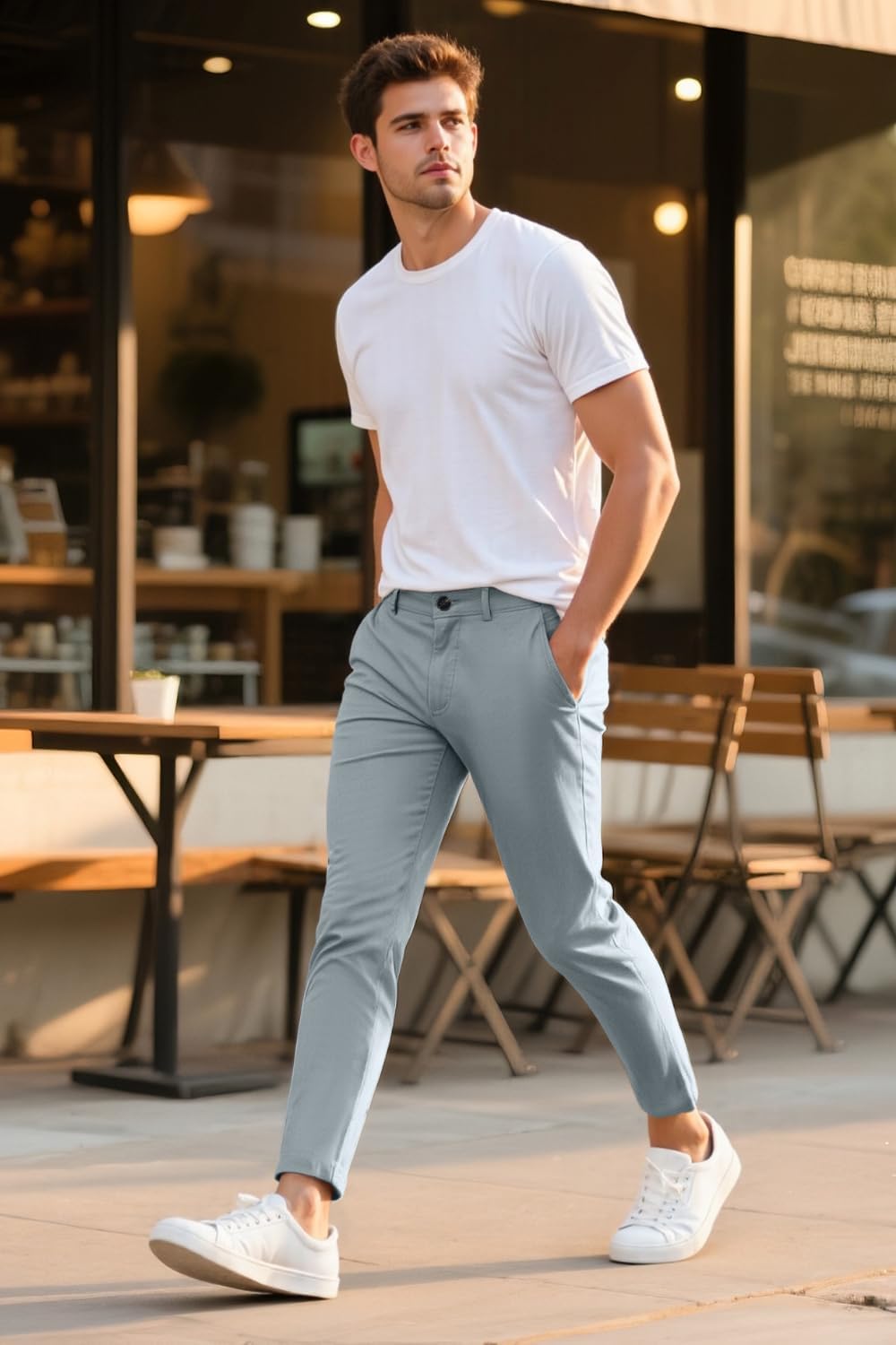 GINGTTO Mens Dress Pants Slim Fit Chino Pants for Men Formal - Image 4