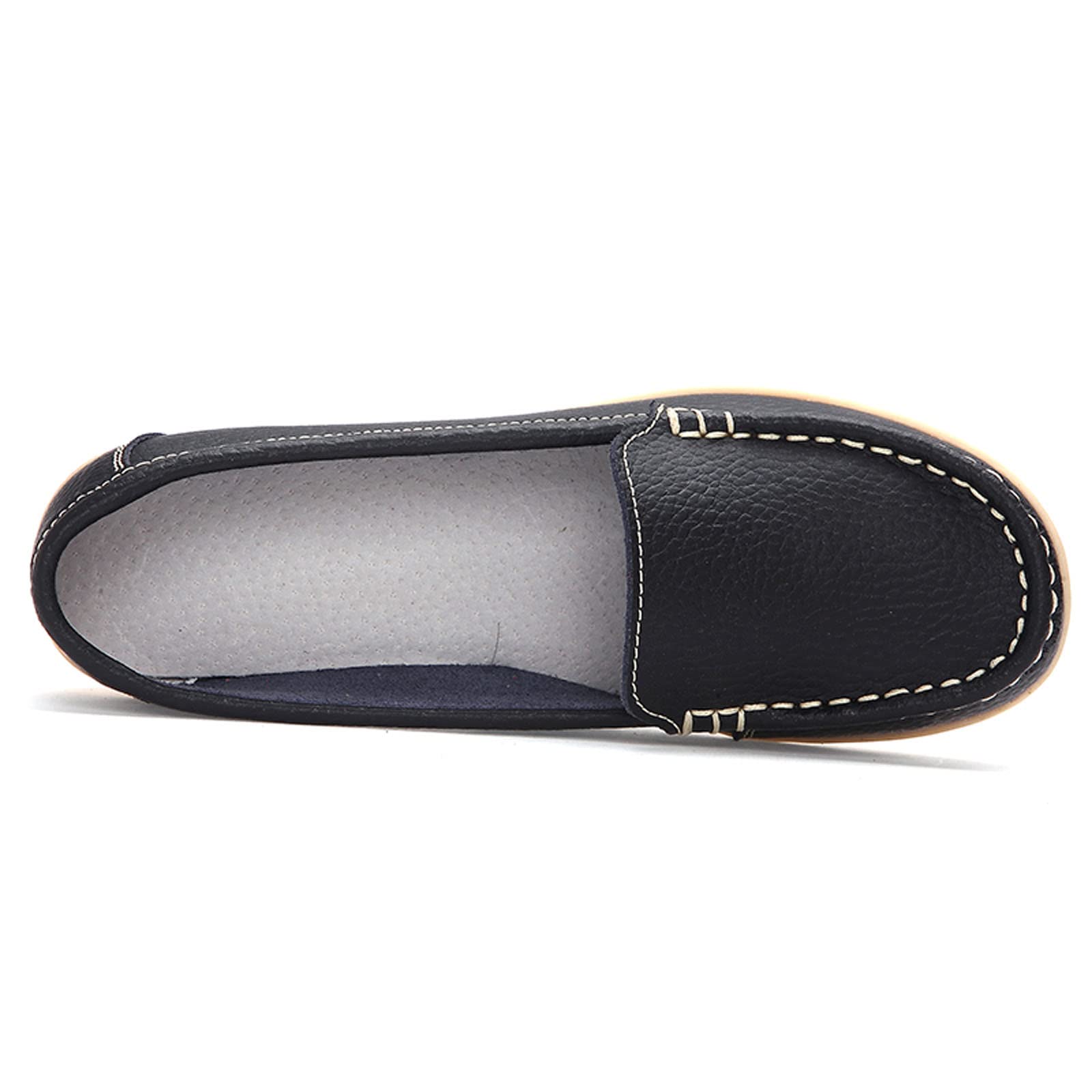 Meidiastra Mocasines para mujer, zapatos planos de enfermería, zapatos planos para conducir, zapatos de barco, Negro, 39 EU