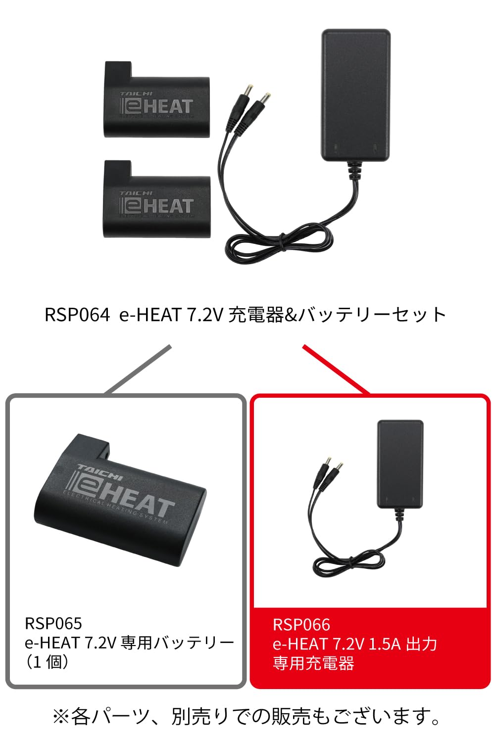 TAICHI 電熱グローブ（RST649）& eHEAT充電器・バッテリーセット 当てはめ 