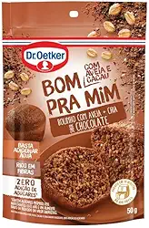 Dr. Oetker Bolinho Bom pra Mim, Zero Adição de Açúcares, Mistura para Bolo Sabor Chocolate, Com Aveia e Chia, Rico em Fibras, 50g