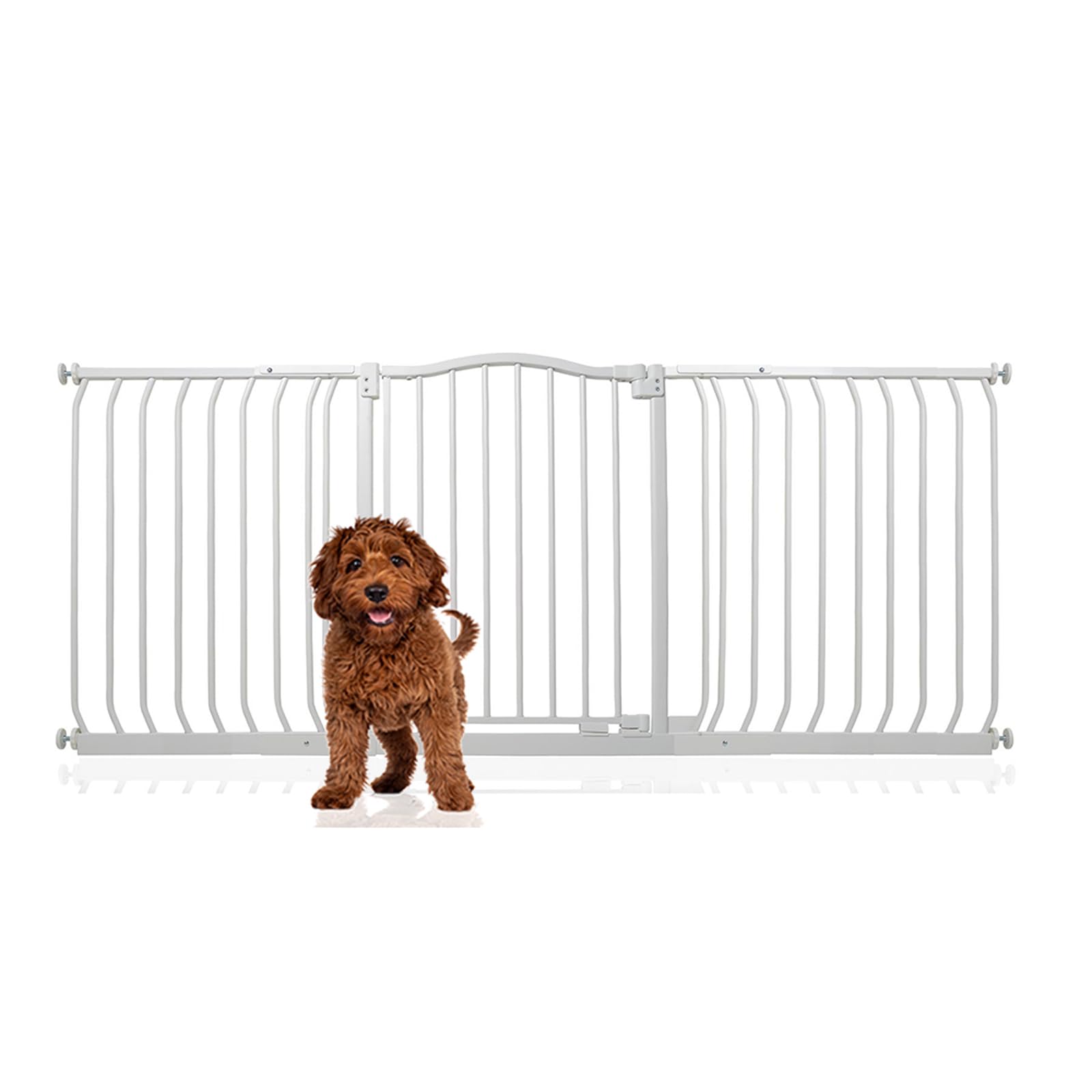 Bettacare White Curved Top Dog Gate, 170-179Cm, Matt Pressure Fit Pet Barrier, Easy Install