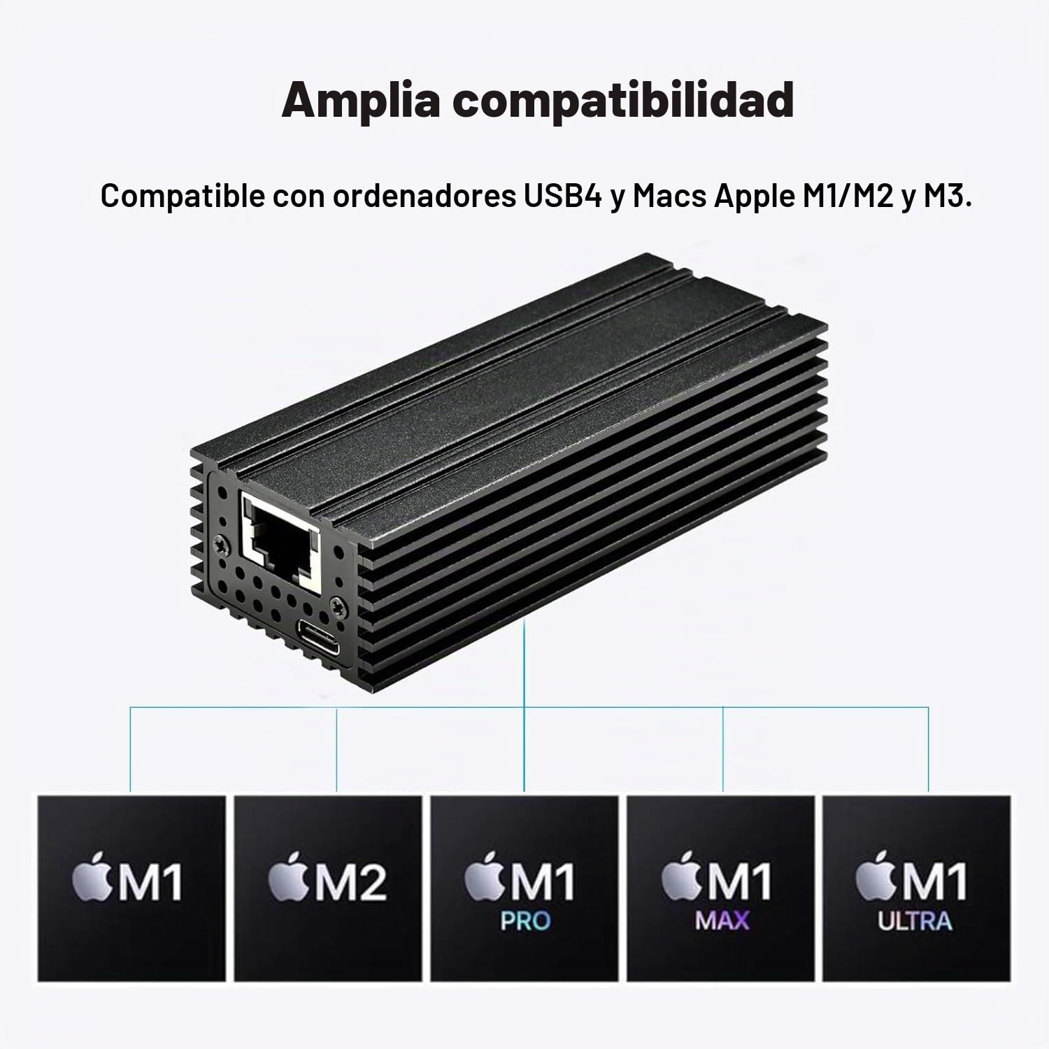 IO CREST Adaptador Ethernet USB 4.0 Tipo C 10G, para Conexiones de Red de Alta Velocidad, Puerto RJ45 Compatible con 10Gb/s, 5Gb/s, 2.5Gb/s, 1Gb/s y 100Mb/s Base-T