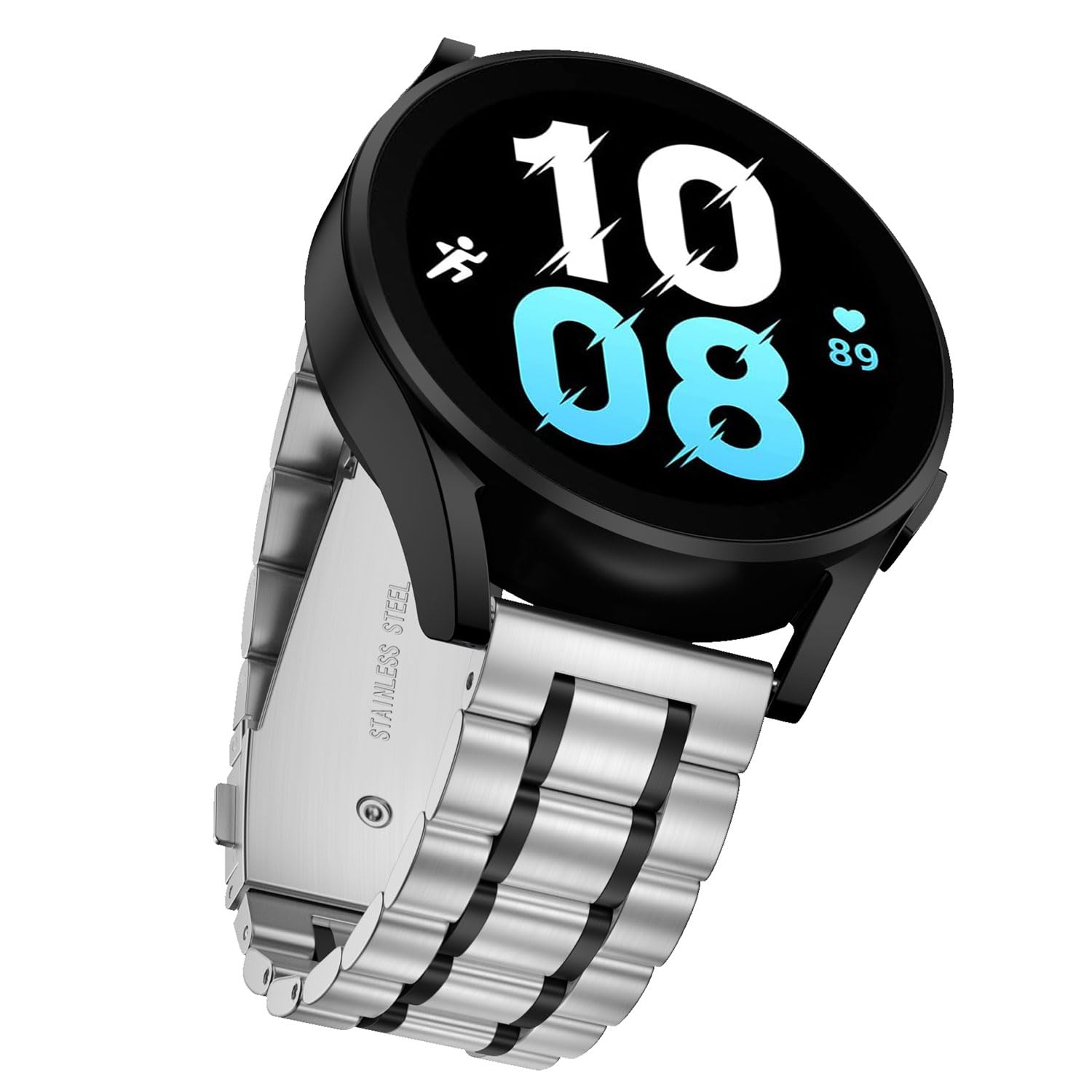 Suuira Cinturino Compatibile con Samsung Galaxy Watch 6/5 / 4 40mm 44mm, Watch 6 Classic 43mm 47mm, Watch 5 Pro 45mm, Watch 4 Classic 46mm 42mm Acciaio Inossidabile Metallo Cinturino