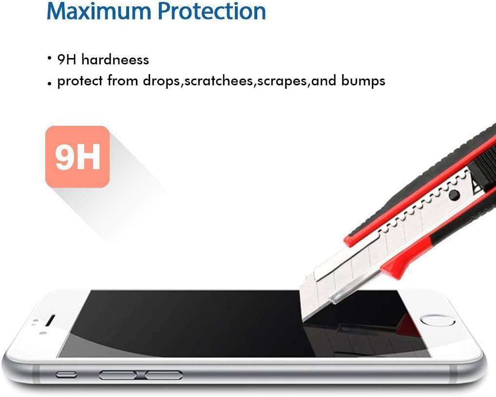iXCC iPhone 6 Plus/6s Plus Screen Protector - Ultra Thin 0.3mm 9H Tempered Glass Screen Protector Full Cover High Definition High Touch Sensitivity for iPhone 6 Plus/6s Plus