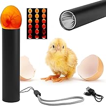 TNSLAND Lampe Mire œuf LED pour Oeufs de Poule et Oeufs Foncés – Testeur D’œufs À 3 Modes avec Batterie et Câble USB – Outil D’incubation avec Boîte de Rangement