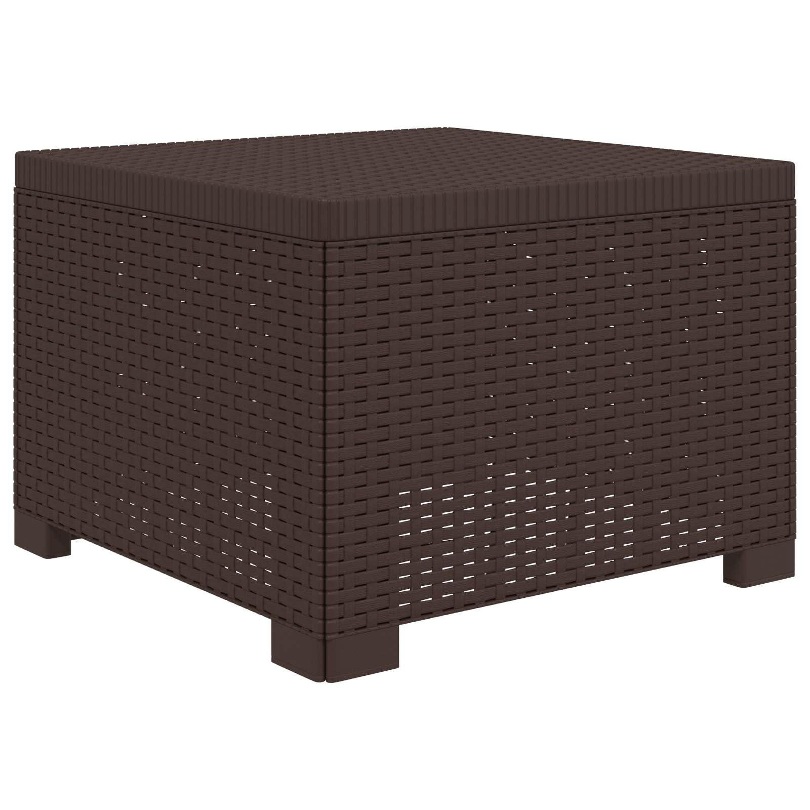 4-osobowa sofa ogrodowa z poduszkami, polipropylen, brązowa, wygląd rattanu, odporna na warunki atmosferyczne, modułowa, możliwość rozszerzenia, na taras, balkon, do relaksu i relaksu na