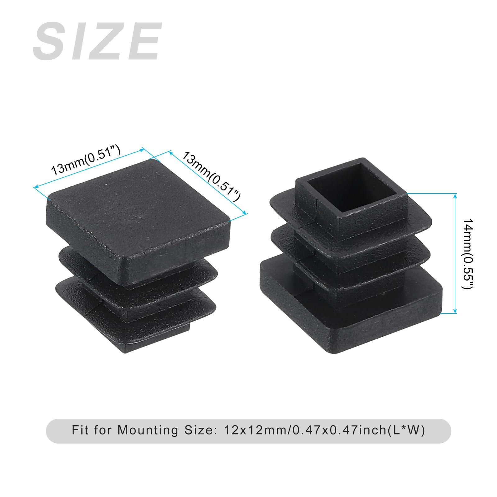 METALLIXITY Square Tube End Cap(13 x 13mm) 24Pcs - Image 2