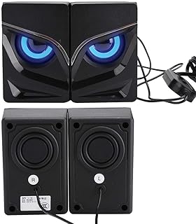 Wired Computer Speaker,SADA V-128 Desktop Mini USB 2.1 Subwoofer Upgrade Computer Speaker Mobile Phone Notebook Small Stereo,With Cool Potential