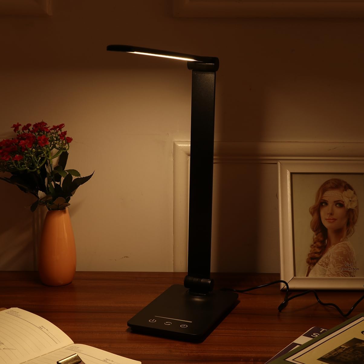 Rechargeable Touch Control LED Eye Protection Desk Lamp Dimmable Brightness for Home Office Modern Design USB Charging