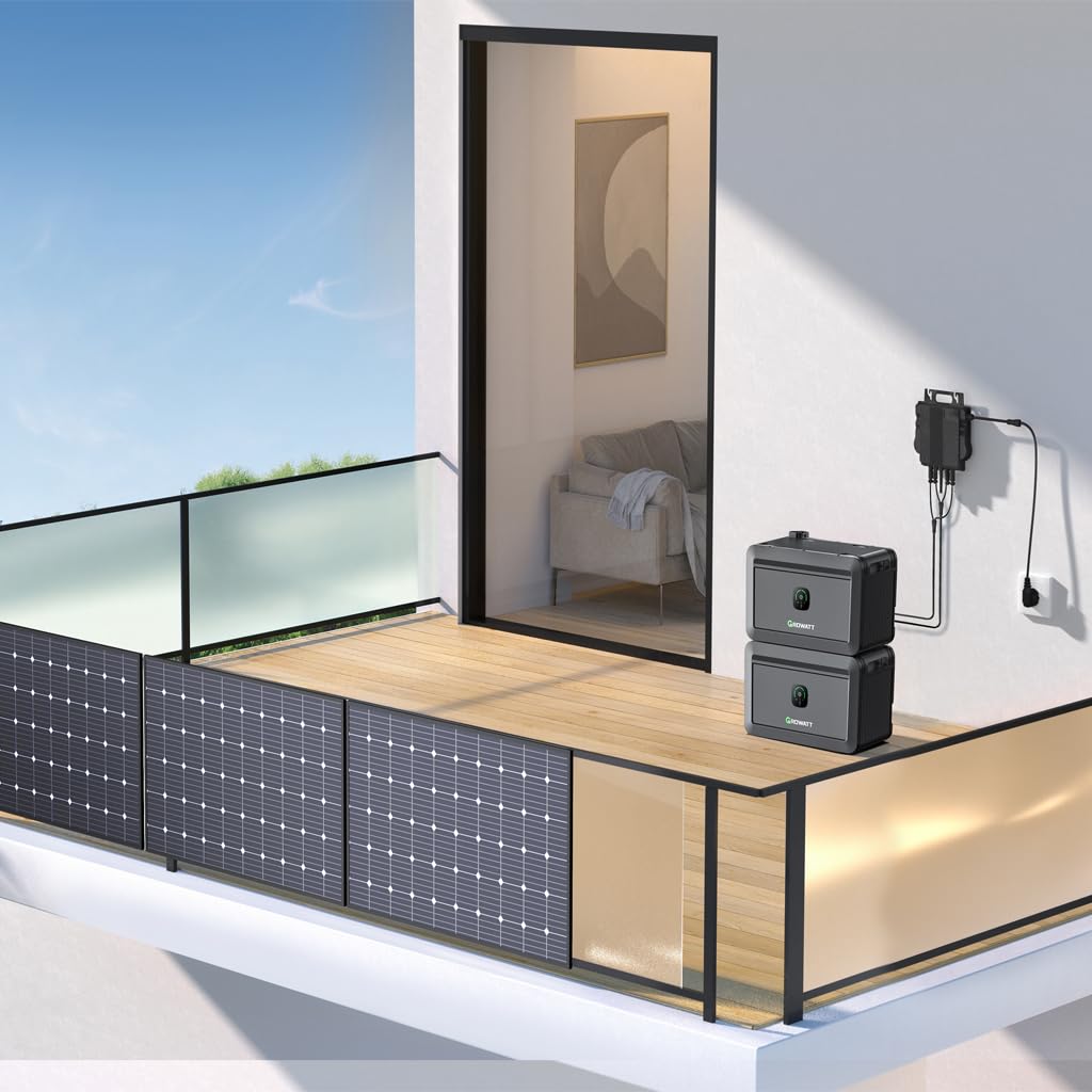 Growatt NOAH 2000 Balkon Solar Speicher 2KW für Balkonkraftwerk, 2000W Solarspeicher für PV Anlagen