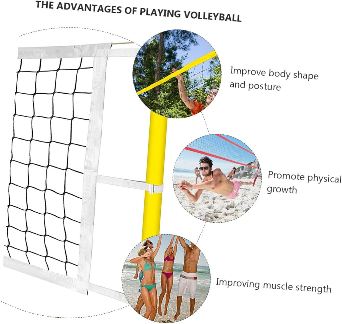 1set Standard Official Volleyball Net Sports Volleyball Net for Backyard and Beach Use Easy Installation Rainproof Lightweight and Portable