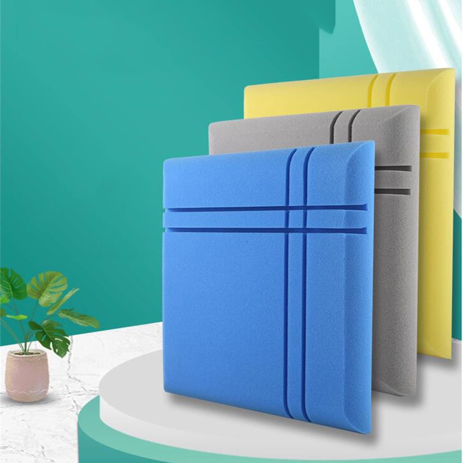 NEECS Paneles absorbentes de Sonido para el hogar, Azulejos de Pared de Estudio insonorizados con Adhesivo, Equipo de música Tratamientos acústicos Espuma para Estudios en el hogar 10 pi