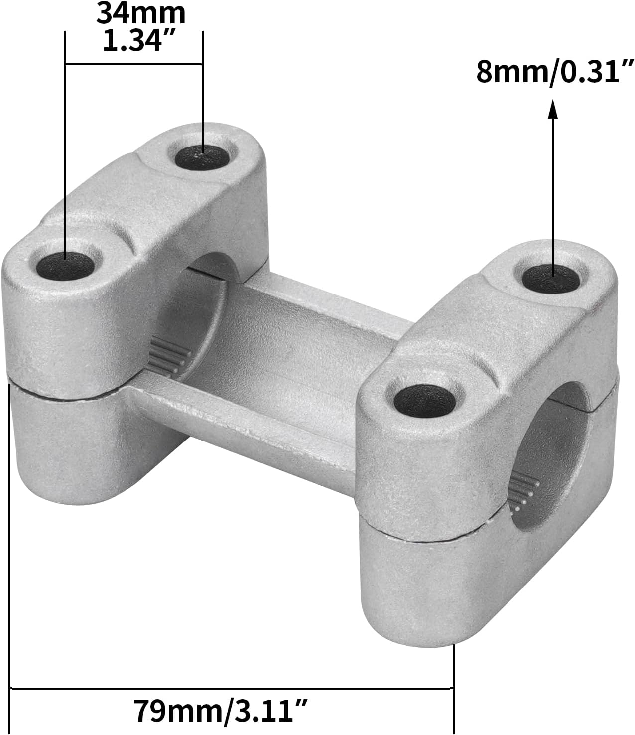 RUTU 7/8 Inch 22mm ATV Handlebar Risers, Handlebar Clamp 7/8" Motorcycle Handlebar Mount with Mounting Bolts for Most ATV UTV Quads 4 Wheeler Motorcycle