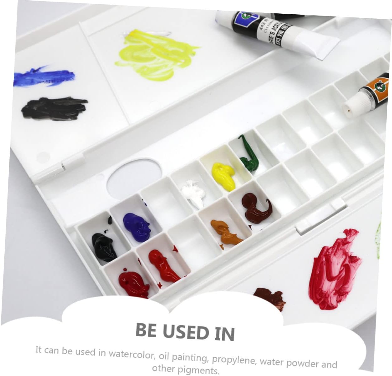 Gadpiparty Watercolor Paints Palette Kit Slot Mixing Box Pigment Trays Fixing Plate for Artists Students