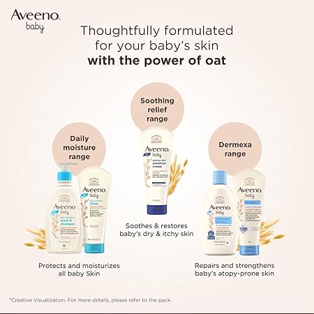 Aveeno Baby Daily Moisture Wash & Shampoo | Gentle Cleanser for Head to Toe | Tear Free & Soap Free Formula with Active Natural Oats | for Dry & Sensitive Skin | US Pediatrician Recommended, 532ml media 5
