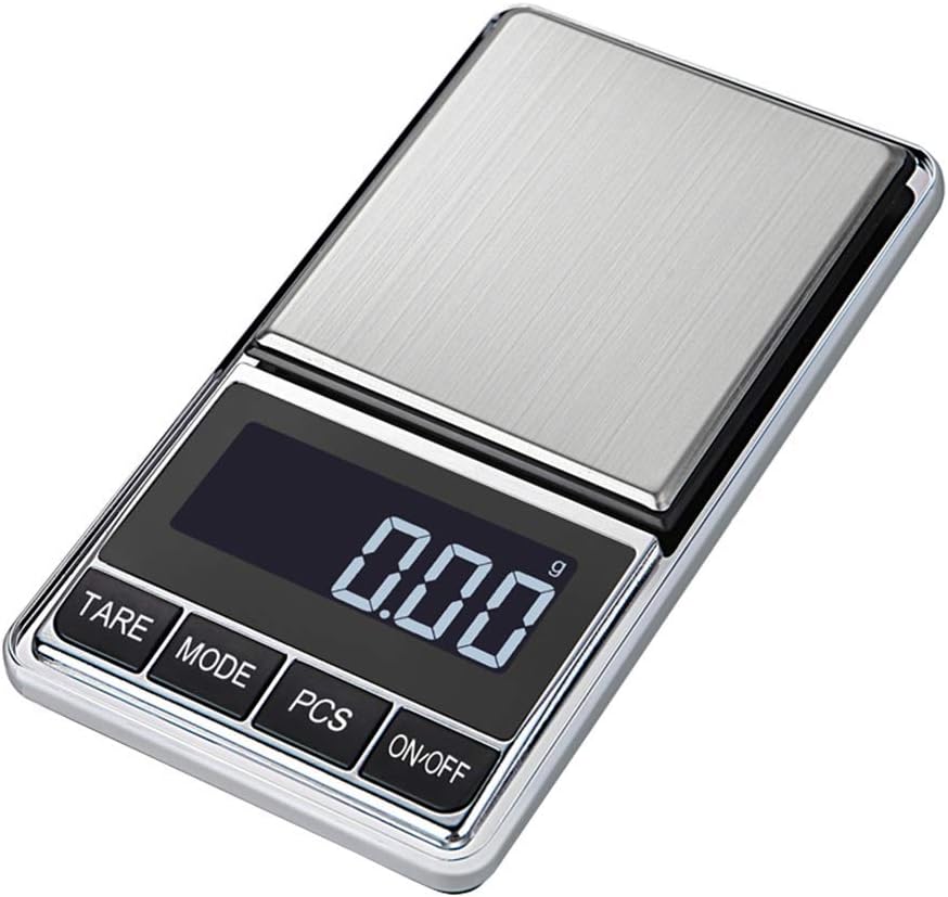 Digital Scale 0.01g, 500g Kitchen Scale & Gold Scale, Mini Precision Gram Scale with 0.001oz, Portable Food Weight Scale, Jewelry Weighing Scale, White Backlit Display