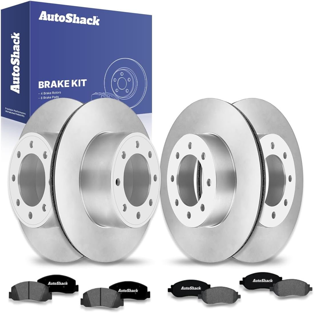 AutoShack Front & Rear Brake Rotors & Ceramic Pads for Ford, F-250 Super Duty 2005-2007 F-350 Super Duty 2005-2007, 4WD V8 5.4L 6.0L V10 6.8L