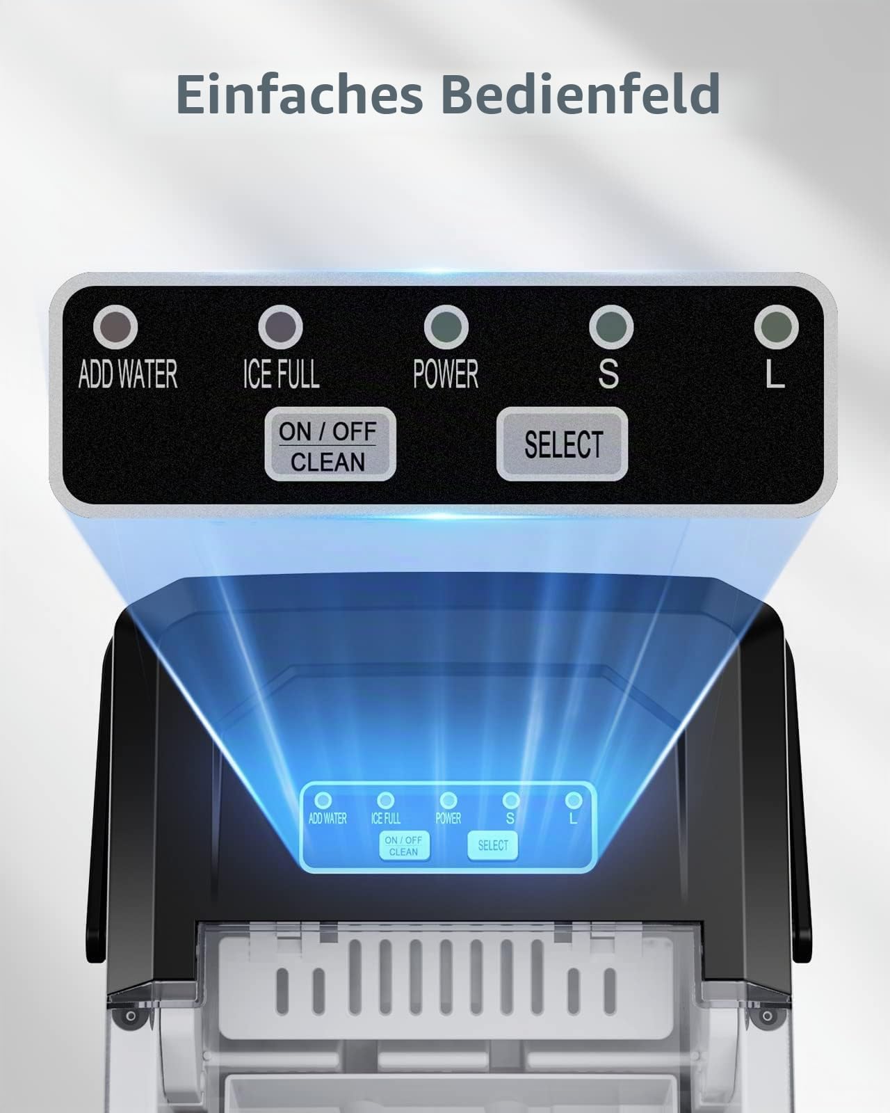 Silonn Eiswürfelmaschine mit Griff-Eiswürfelkorb – Tragbar & Selbstreinigend, Mini Ice Maker 9 Eiswürfel/6 Min. 12 KG/Tag, Eiswürfel einfach entnehmen und überall nutzen