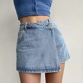 2026 Saia feminina jeans curta cintura alta verão especiarias casuais minissaias curtas