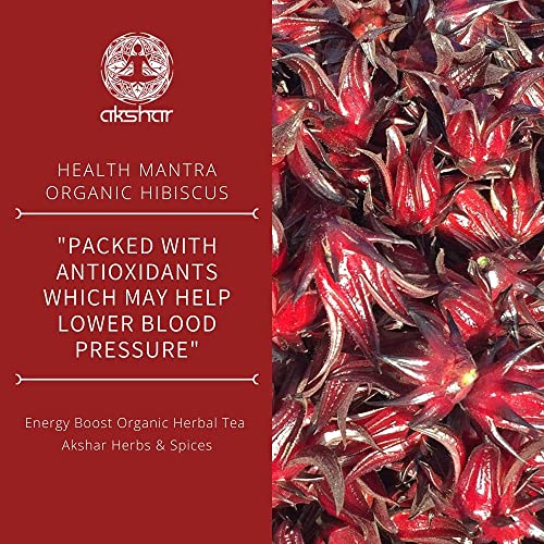 Akshit Organic Hibiscus Tea, Eucalyptus Tea Blend (25 Tea Bags) With Black Pepper & Moringa, Caffeine-Free, Non-Gmo, & Usda Certified. (Pack Of 1) #TOP5