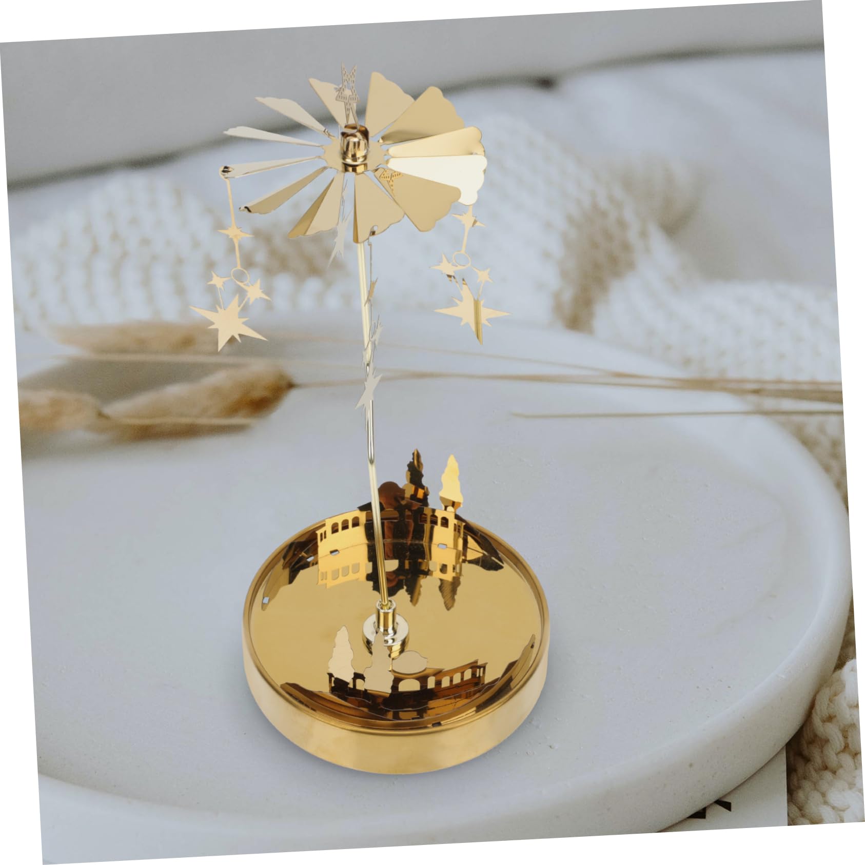 Cabilock Candlestick Romantic Candle Holder Candle Display Tray Holiday Decoration Party Desktop Adornment Decorative Candleholder Rotatable Candle Holder Candle Tray Tabletop Candle Stand