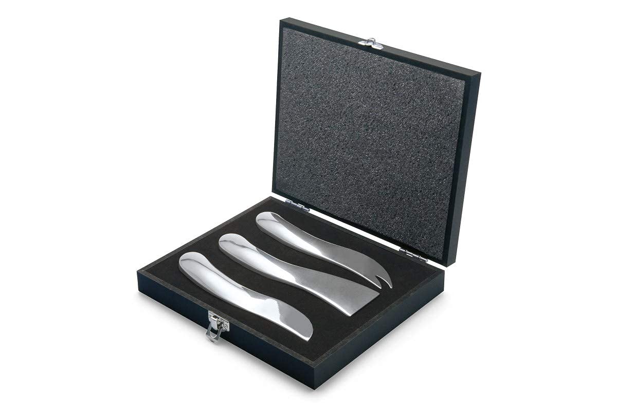 Philippi - WAVE Käsemesser 3er Set - verschiedene Messer für alle Käsesorten - tolles Geschenk in schöner Holzbox