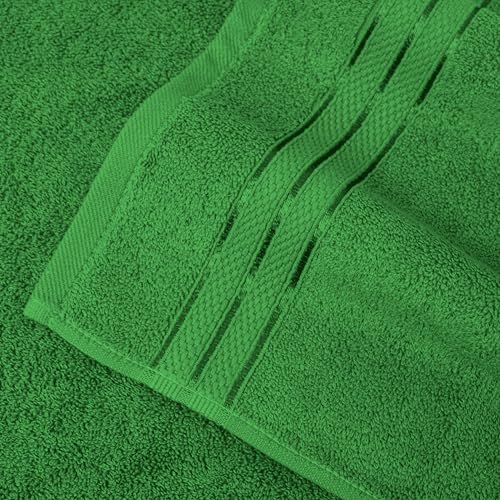 Image of Elegant Comfort Three Line Popcorn Extra Large Luxury Bath Towel - 40 inch x 80 inch inch, Premium Hotel Spa Quality 1 Piece Oversized Bath Sheet 100% Turkish Cotton Super Soft Highly Absorbent, Emerald Green