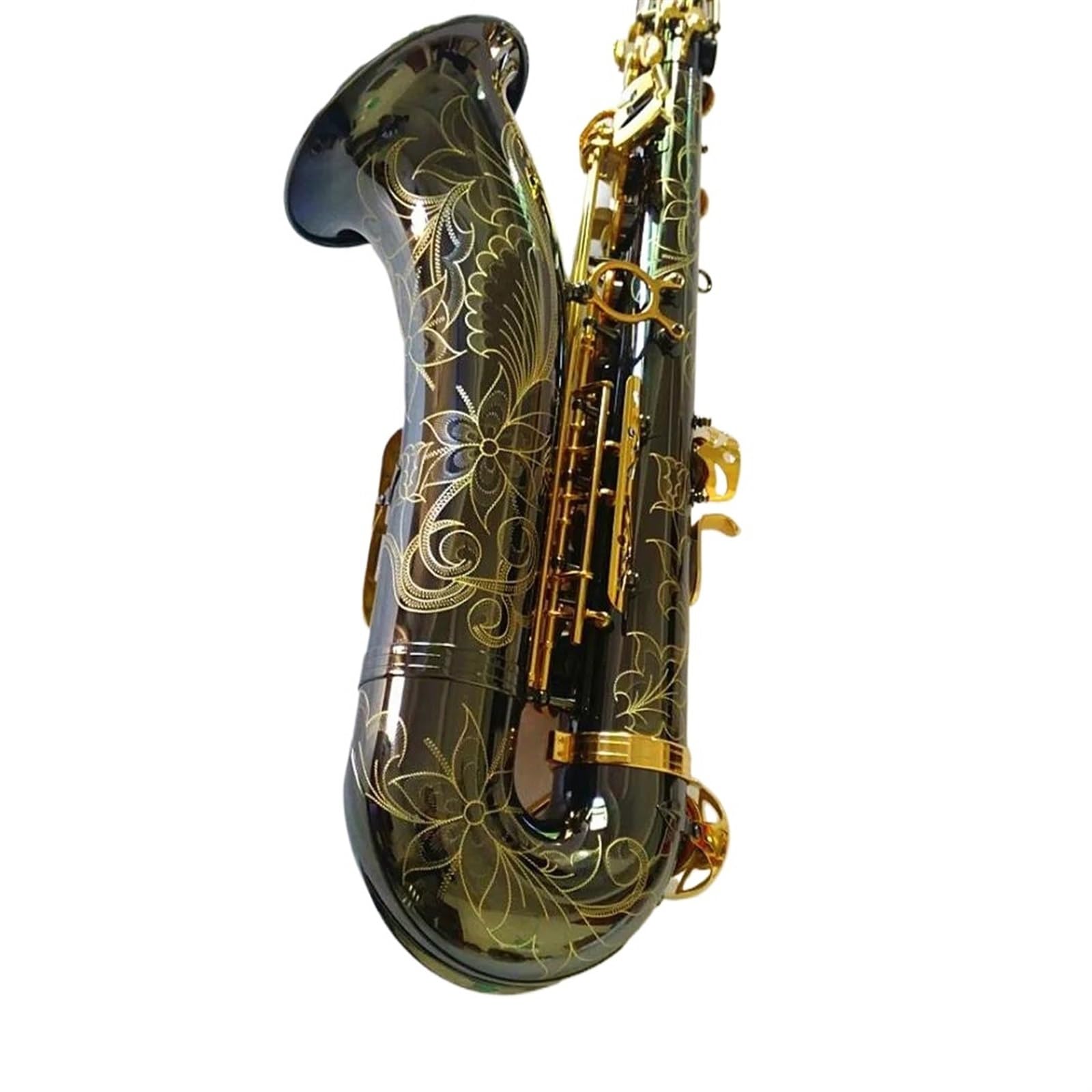 Saksofon Tenorowy B Płaski Instrument Muzyczny Czarny Nikiel Złoty Klucz Saksofon Mosiężne Guziki Z Ustnikiem profesjonalny Saksofon