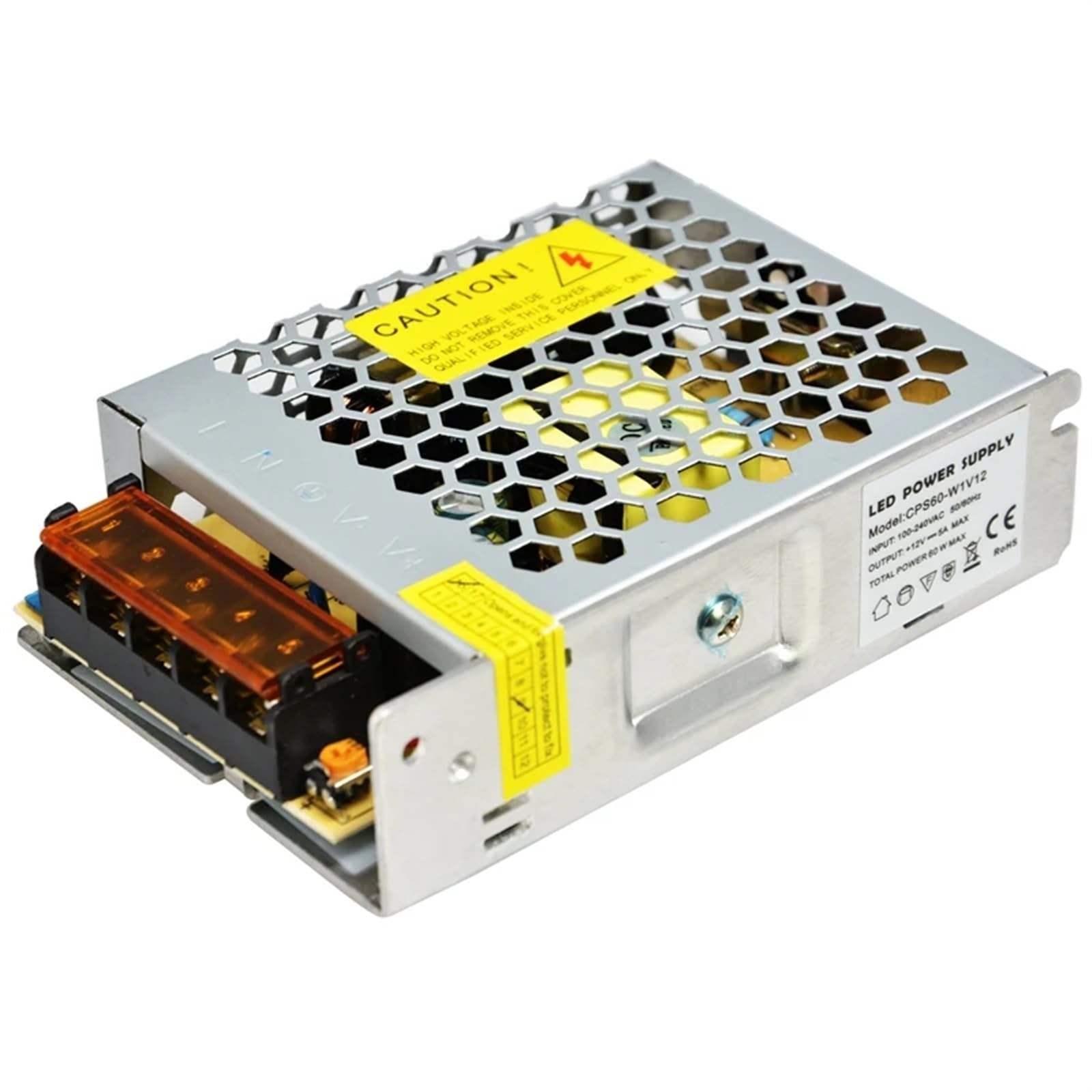 FCARUMIQP 12volt LED Power Supplies 60W 5A 110V 220V AC to DC 12VDC Lighting Transformers Drivers 12V Indoor