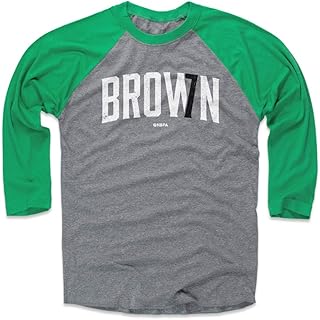 500 LEVEL Jaylen Brown Tee Shirt (Baseball Tee, X-Small, Green/Heather Gray) - Jaylen Brown Name Number W WHT