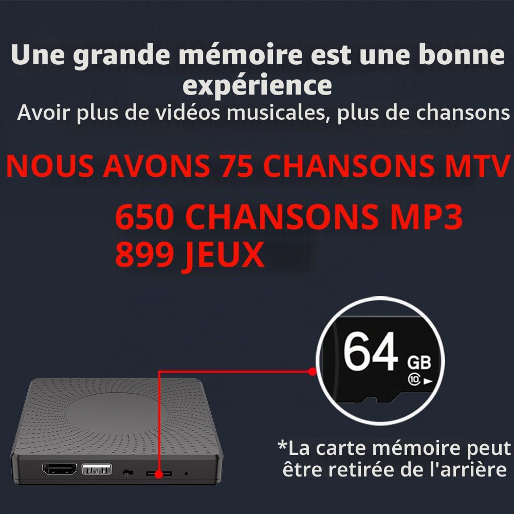 Tapis de Danse HDMI Double pour Enfants et Adultes, 64 Go avec 899 Jeux et 650 Morceaux, Fitness Dance Mat Sans Fil avec Modes MV/3D/Dessin Animé, Tissu en Flanelle Douce Premium, Cadeau Amusant