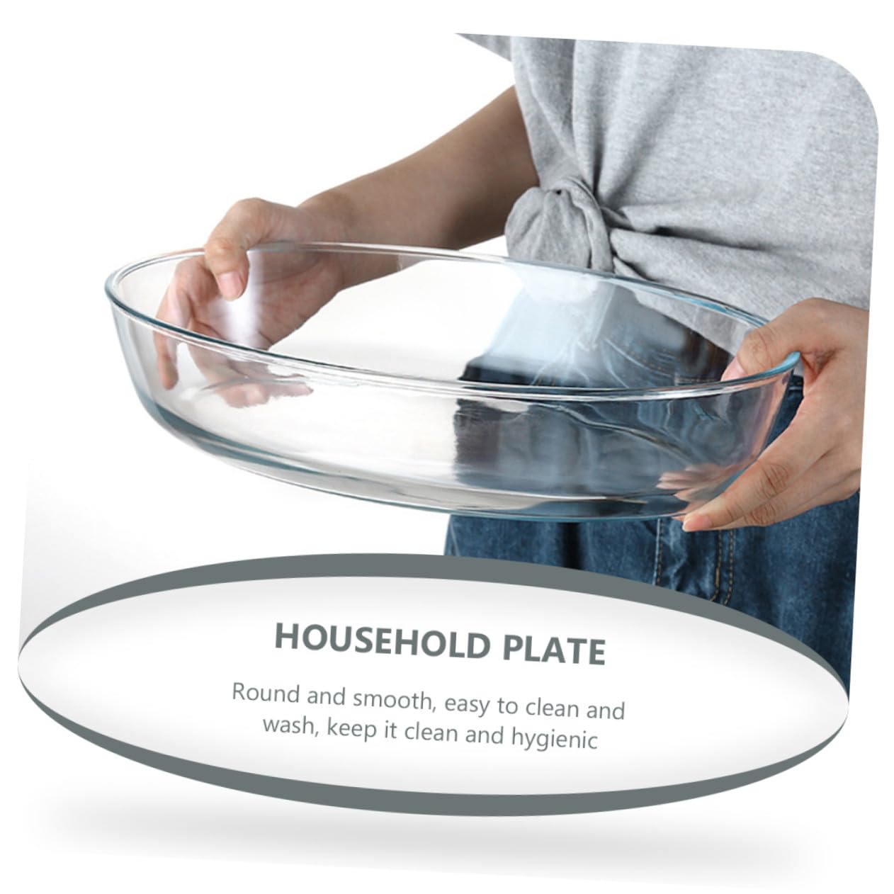 Hohopeti Ovales Glas backblech Hitzebeständig Mikrowellengeeignet Spülmaschinenfest Küchenhelfer für Auflauf Salat Obst Transparent und Glatt