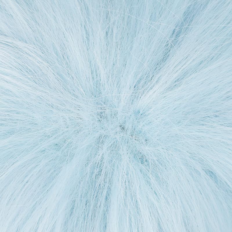 Image of LABEAUTE Light Blue Cosplay Wig Okazaki Shinichi Anime Wig Heat Resistant Synthetic Hair with Wig Cap for Halloween Comic Con Party